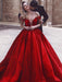 Off-the-Shoulder Sweep/Brush Train With Ruffles Satin Dresses - Prom Dresses