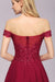 Bridelily Gorgeous Lace Off-the-shoulder Short Burgundy Bridesmaid Dresses Online
