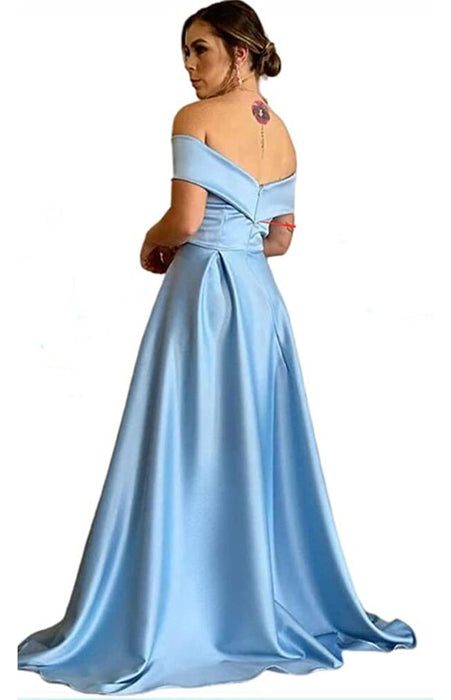 Off-the-Shoulder Split Prom Dress Long