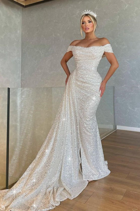 Off-The-Shoulder Strapless Mermaid Prom Dress With Sequins - Stunning