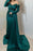 Off-the-Shoulder Sweetheart Long Sleeve Front Split Mermaid Evening Dress with Ruffle