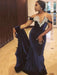 Off-The-Shoulder Sweep/Brush Train With Applique Velvet Dresses - Prom Dresses