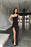 One Shoulder Black Mermaid Split Prom Dress