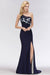 Bridelily Simple Mermaid One-Shoulder Navy Bridesmaid Dresses with Slit
