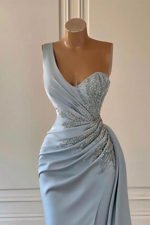 One-Shoulder Mermaid Prom Dress with Elegant Ruffles