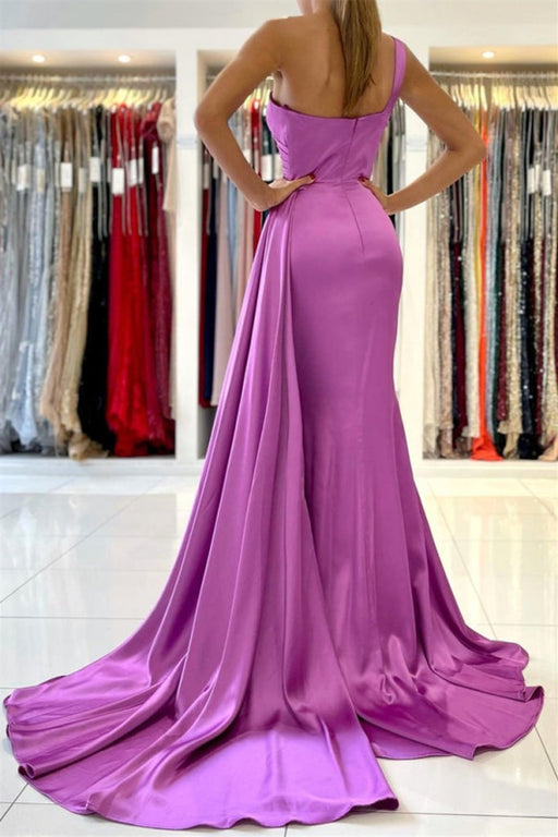 One Shoulder Mermaid Prom Dress with Ruffles