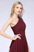 Bridelily Chiffon One Shoulder Ruffle Short Burgundy Bridesmaid Dresses Online
