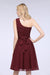 Bridelily Chiffon One Shoulder Ruffle Short Burgundy Bridesmaid Dresses Online