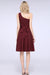 Bridelily Chiffon One Shoulder Ruffle Short Burgundy Bridesmaid Dresses Online