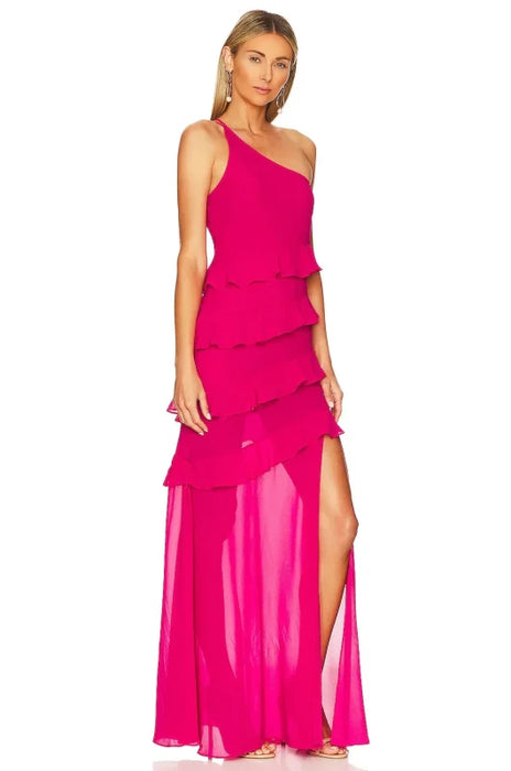 One-Shoulder Slim Prom Dress with Sleeveless Sheath Design