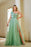 One Shoulder Sweetheart Sage Green Tulle Prom Dress With Split