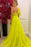 One-Shoulder Tulle A-Line Long Prom Dress with Split