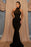 Online Sequined Sleeveless Halter Mermaid Evening Dress with Belt