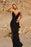 Online Sleeveless Black V-Neck Mermaid Split Evening Dress With Sequins