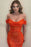 Orange Mermaid Off The Shoulder Prom Dress With Sequins