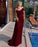 Orange One Shoulder Mermaid Prom Dress with Beadings Ruffles Split