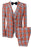 Joyce Orange Plaid Peaked Lapel Three Pieces Chic Business Suits