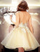 Organza Scoop Sleeveless A-line Short/Mini With Applique Dresses - Prom Dresses