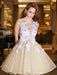 Organza Scoop Sleeveless A-line Short/Mini With Applique Dresses - Prom Dresses