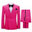 Victor Hot Pink Jacquard Shawl Lapel Double Breasted Close Fitting Wedding Suits