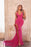 Pink Halter Prom Dress with Sequined V-Neck and Pleated Slit