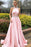 Pink Halter Sleeveless Beaded Mermaid Prom Dress