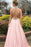 Pink Halter Sleeveless Beaded Mermaid Prom Dress