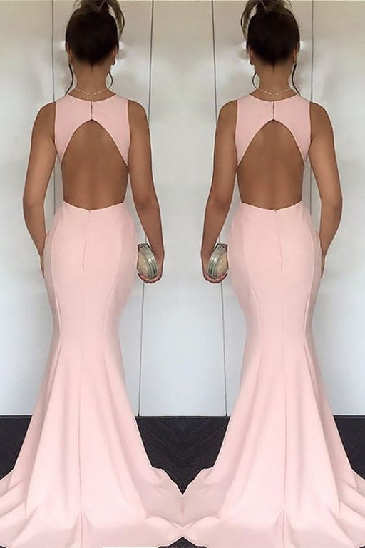 Pink Mermaid Long Evening Dress