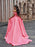 Pink Off-the-Shoulder Long Prom Dress with Split