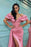 Pink Off-the-Shoulder Split Mermaid Prom Dress