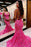 Pink Sequins Mermaid Prom Dress Sleeveless Backless Spaghetti Straps