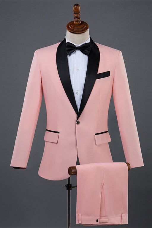 Cleveland Fancy Pink Shawl Lapel Two Pieces Men Suits For Wedding