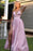 Pink Spaghetti-Straps Evening Dress with Slit