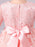 Pink Flower Girl Dresses Jewel Neck 3/4 Length Sleeves Tulle Lace Polyester Embroidered Kids Party Dresses