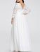 Plus Size A-line Wedding Dresses Floor-Length 3/4 Length Sleeves Lace Jewel Neck Bridal Gowns