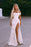 Prom Dress White Wedding Dress Off-the-Shoulder with High Slit