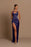 Purple Evening Dress with Ball Gown Neckline and Spaghetti Straps Pleated