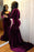 Purple Long Sleeves Mermaid Evening Prom Dress