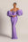 Purple Mermaid Prom Dress with Bubble Sleeves