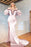 Purple Off-the-Shoulder V-Neck Beaded Long Sleeve Mermaid Prom Dress with Front Split