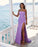 Radiant Orchid Strapless Evening Gown with Slit and Pleats