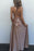 Radiant Rose Gold V-Neck Prom Gown with Spaghetti Straps