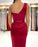 Ravishing Burgundy One-Shoulder Prom Mini Dress