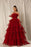 Ravishing Burgundy Strapless Mermaid Evening Gown with Layers and Sleeveless Design