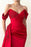 Ravishing Red Mermaid Prom Gown with Beaded Details and Flirty Off-Shoulder Style