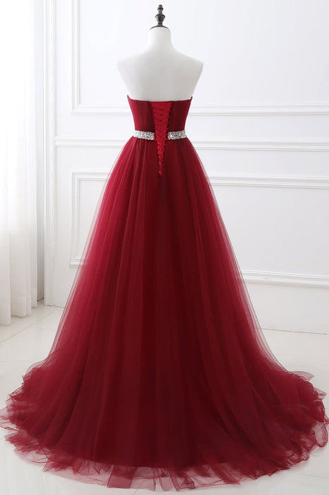 Ravishing Ruby Sweetheart Gown for an Elegant Evening