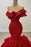 Red Elegant Strapless Sequined Mermaid Prom Dress On Sale