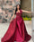 Red Long A-Line Prom Dress with Sequin Beads