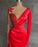 Red Long Sleeves Mermaid Prom Dress