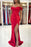 Red Off-the-Shoulder Long Prom Dress with Split